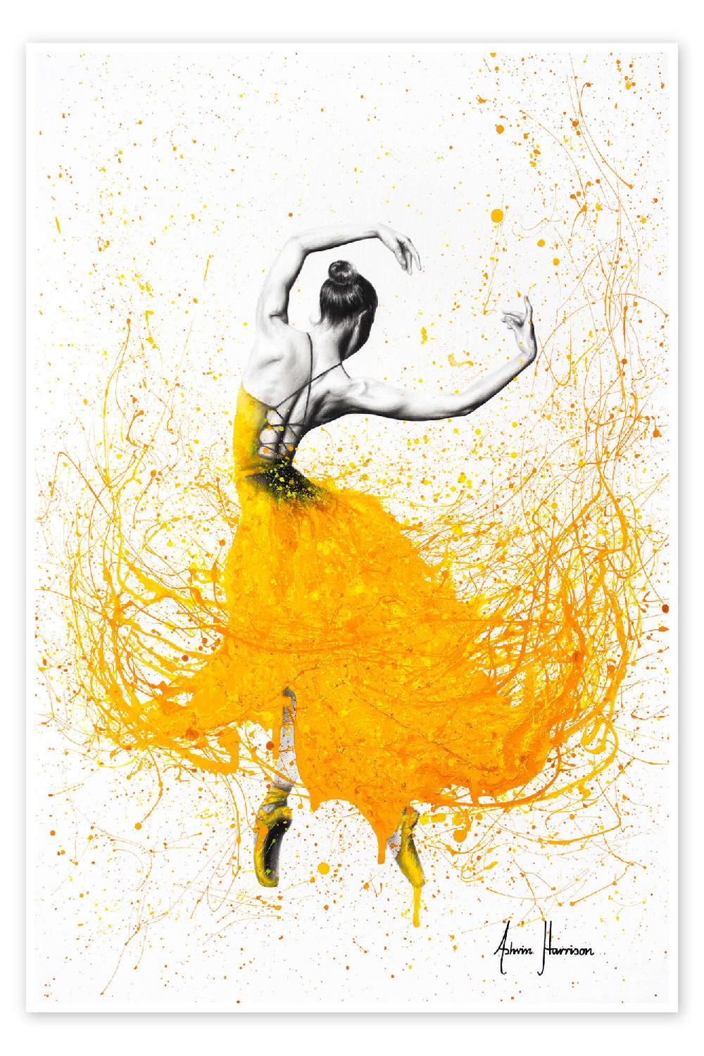posterlounge Poster Daisy Yellow Dancer - gele danseres