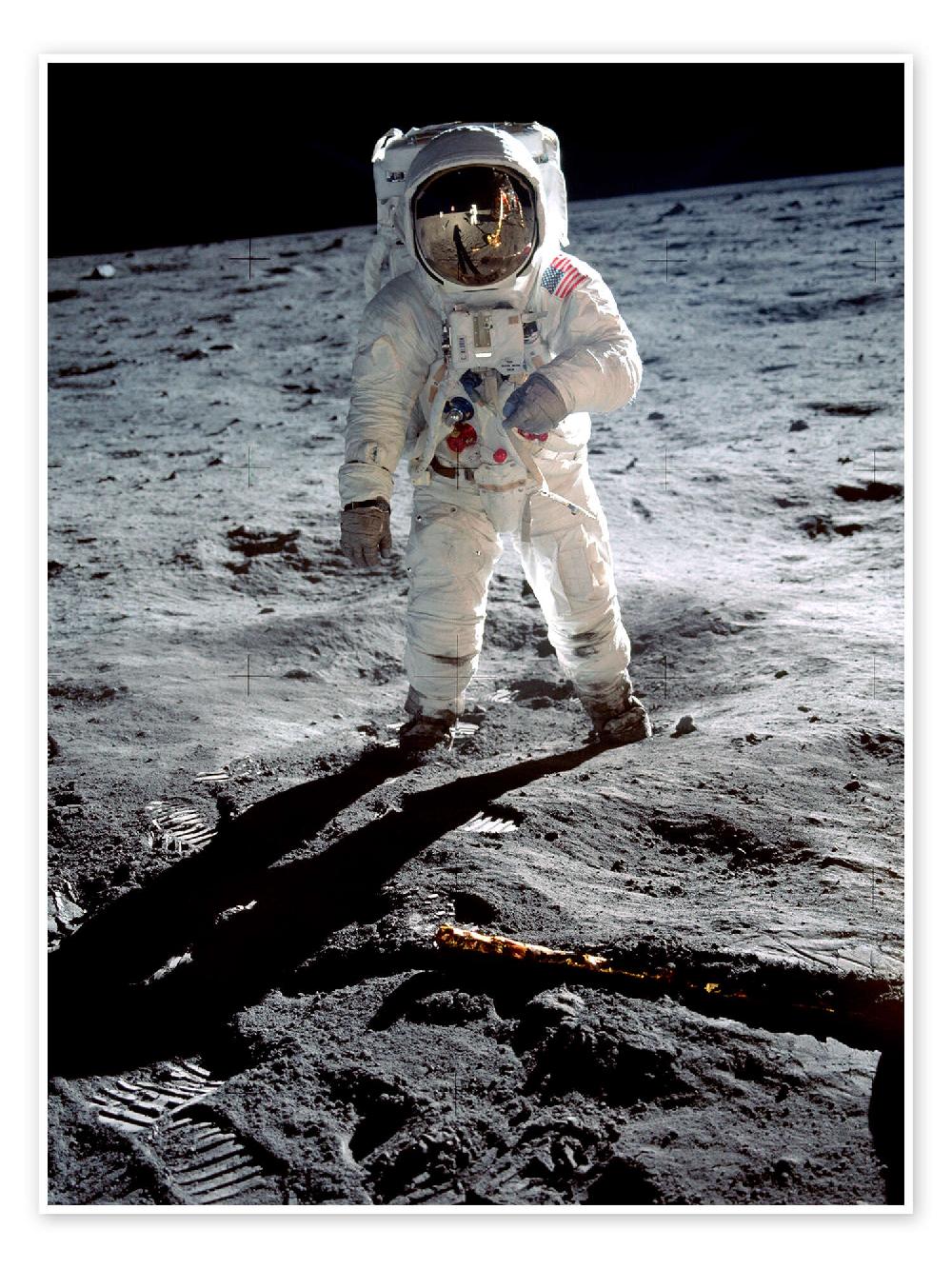 posterlounge Poster Edwin 'Buzz' Aldrin on the moon Apollo 11