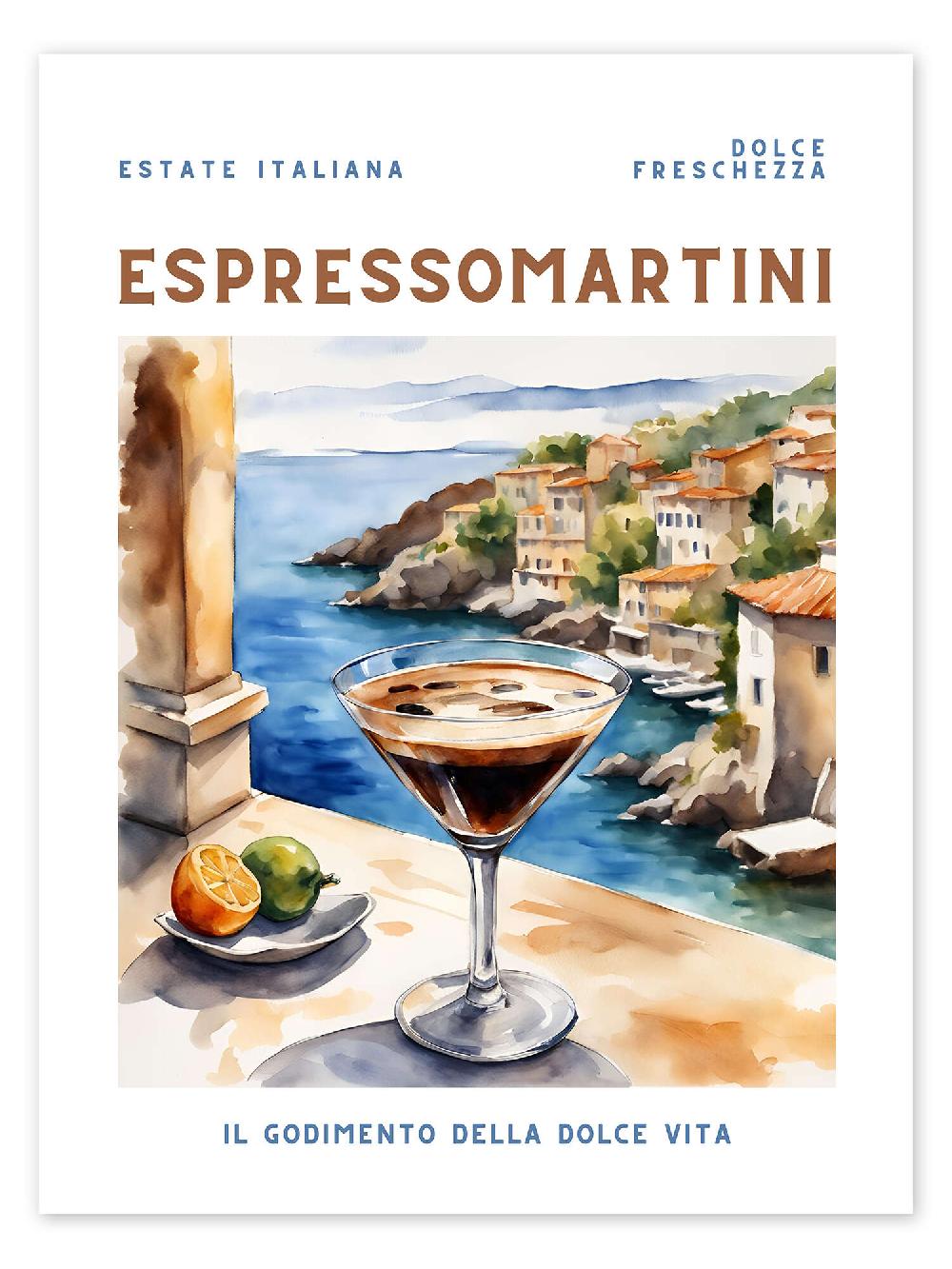 posterlounge Poster Espresso Martini - Estate Italiana