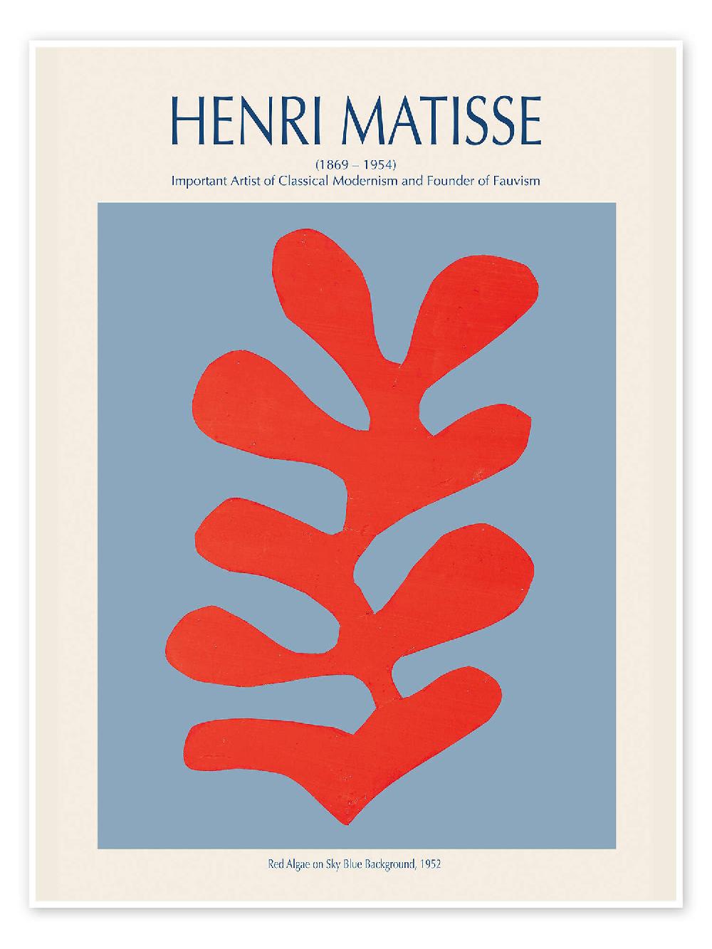 posterlounge Poster Red Algae on Sky Blue Background 1952