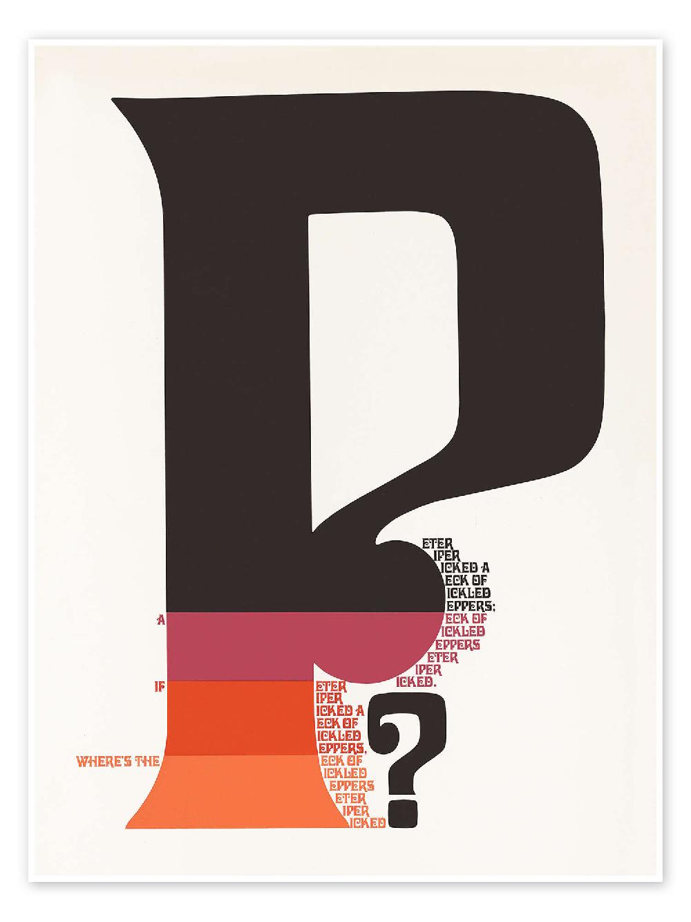 posterlounge Poster Where's the "P" if a Peter Piper picked a peck of pickled peppers