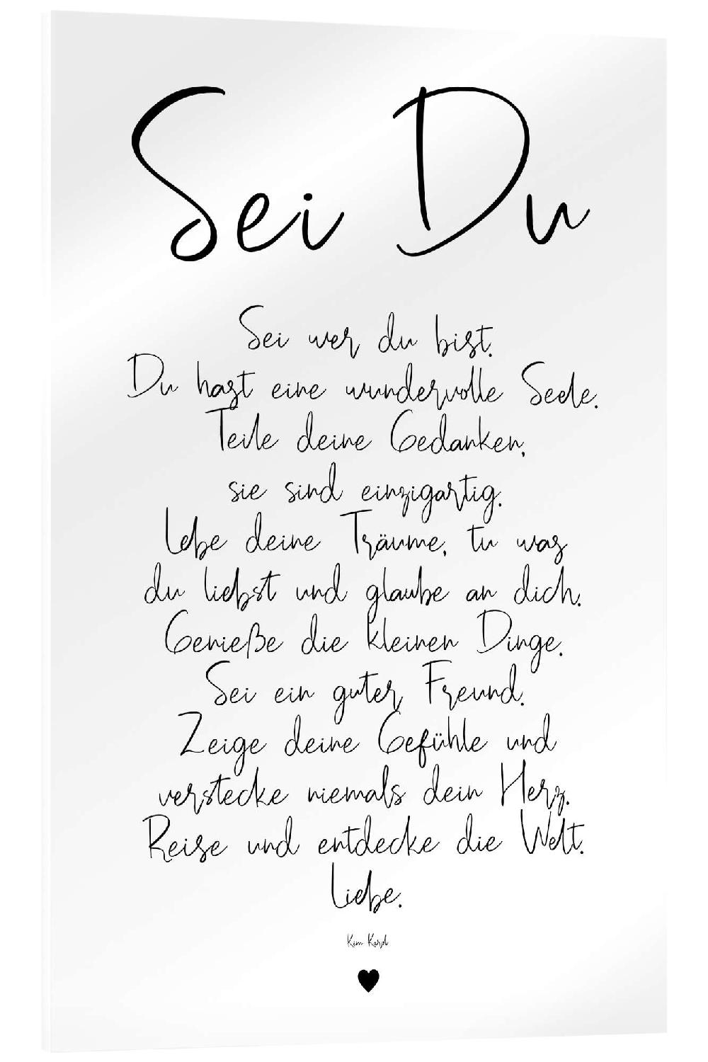 posterlounge Acrylglas print Be you - a poem