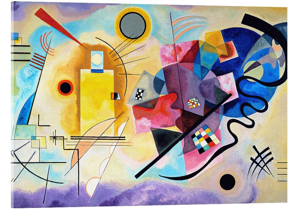 posterlounge Acrylglas print Geel rood blauw