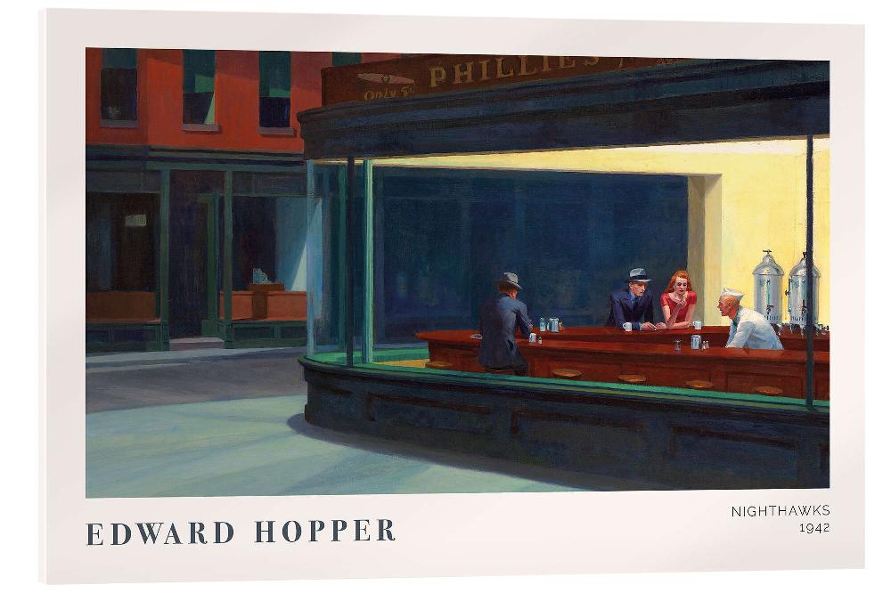 posterlounge Acrylglas print Nighthawks 1942