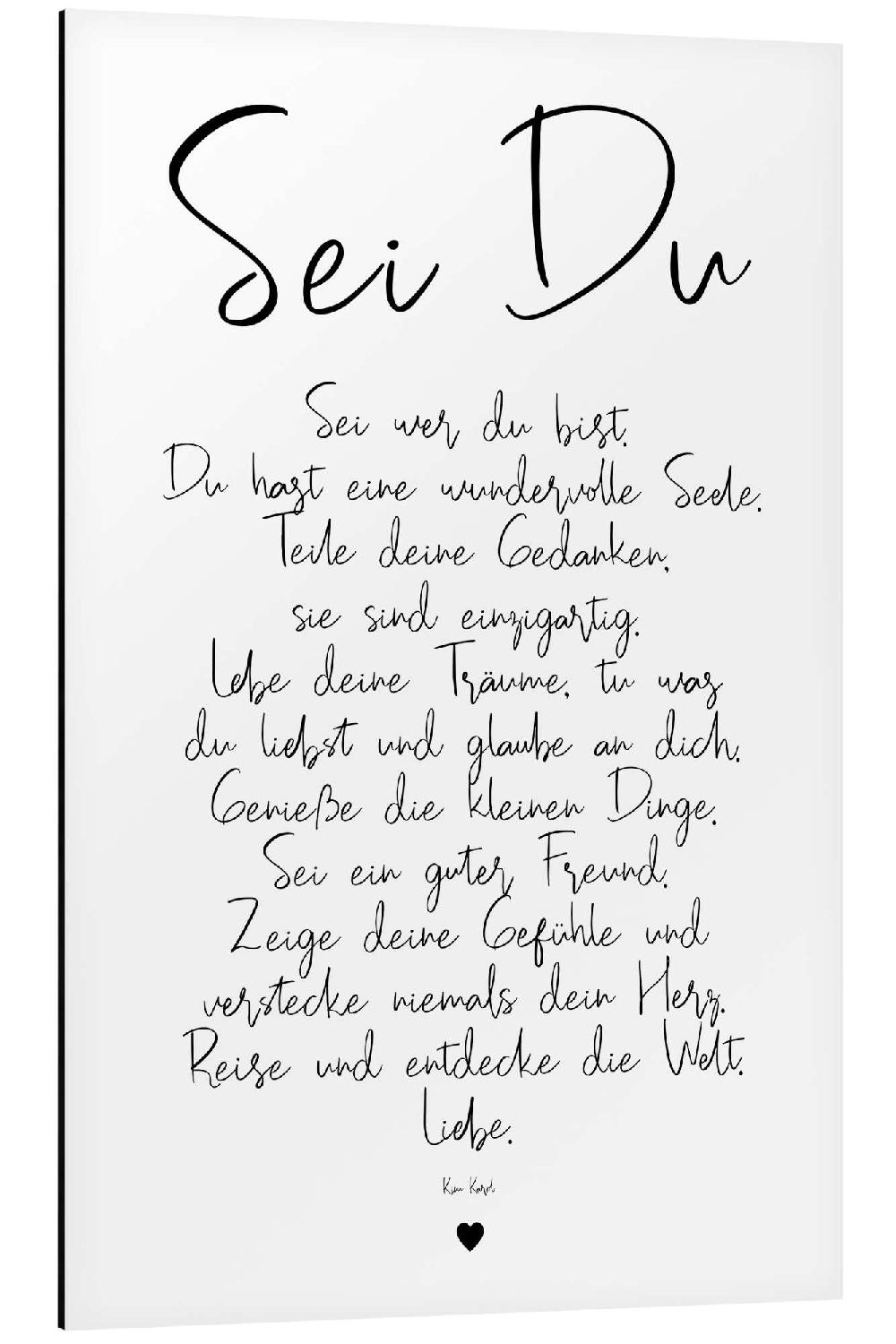 posterlounge Aluminium print Be you - a poem