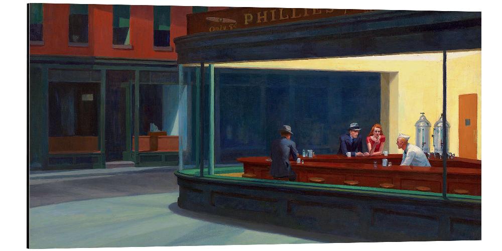 posterlounge Aluminium print Nighthawks