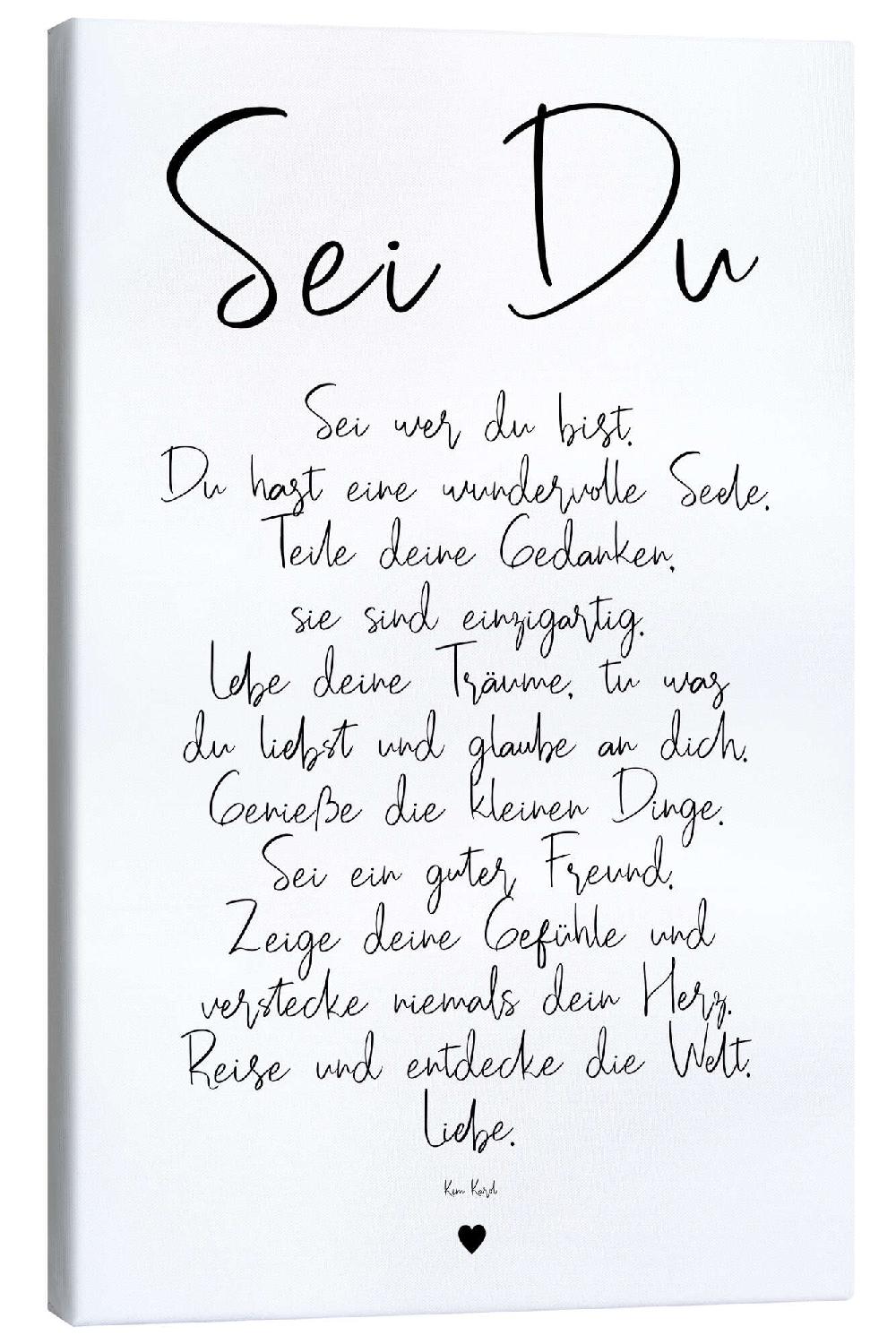 posterlounge Canvas print Be you - a poem