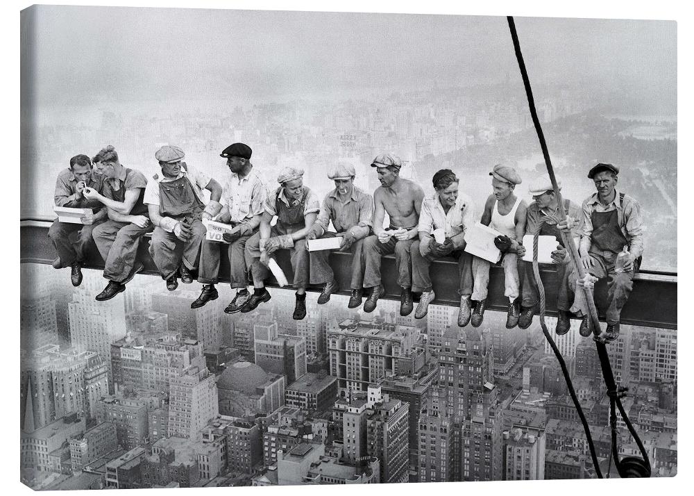 posterlounge Canvas print Lunch atop a skyscraper