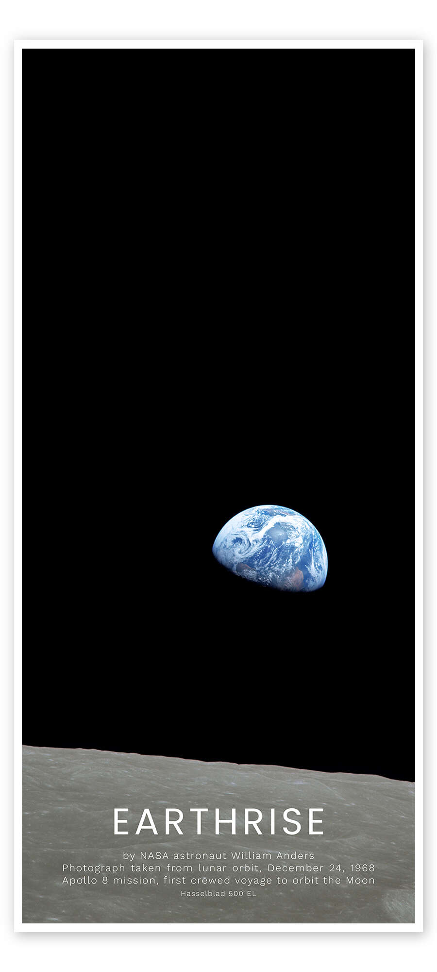 posterlounge Deurposter Earthrise - Apollo 8
