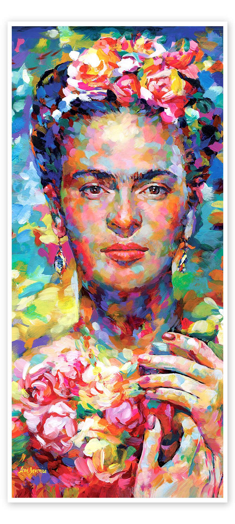 posterlounge Deurposter Frida Kahlo Colourful