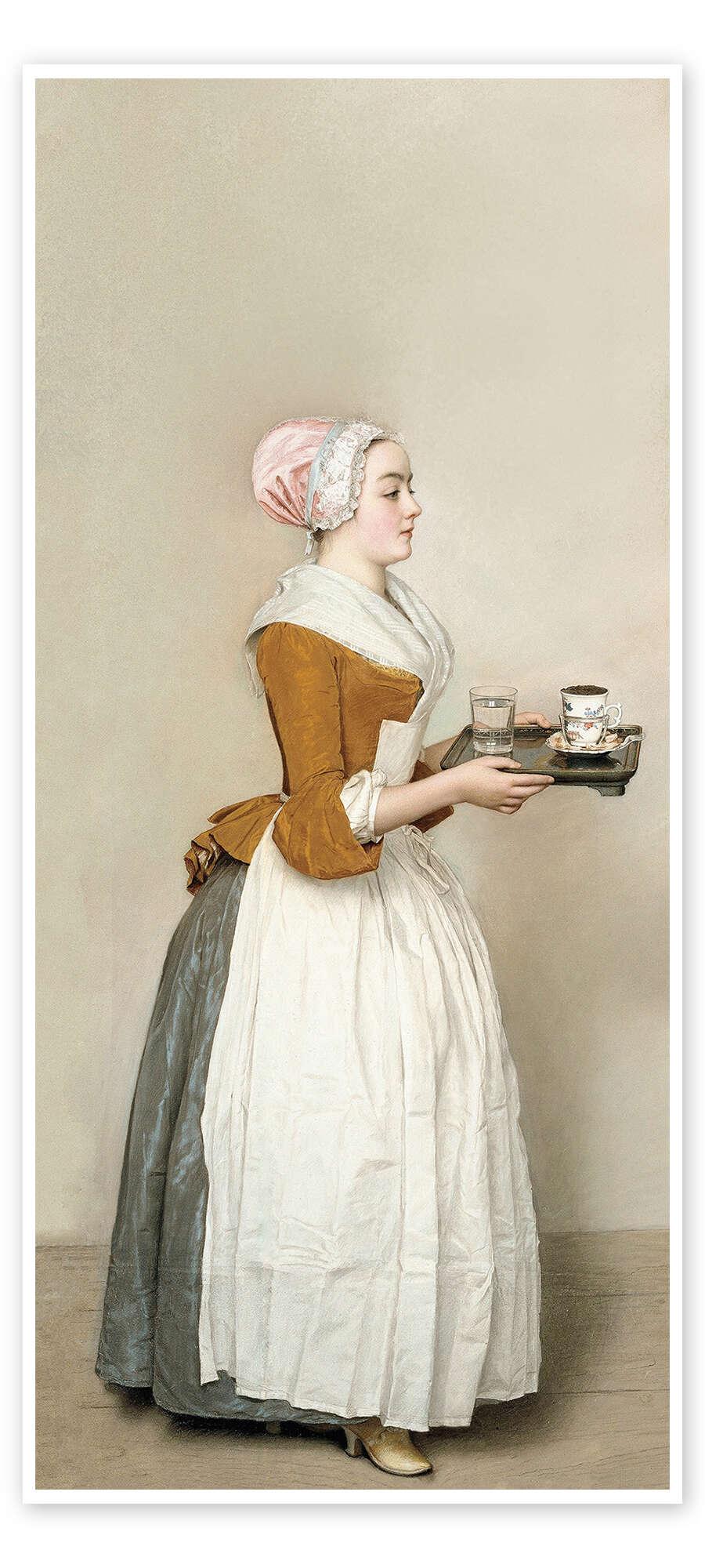 posterlounge Deurposter Het chocolademeisje