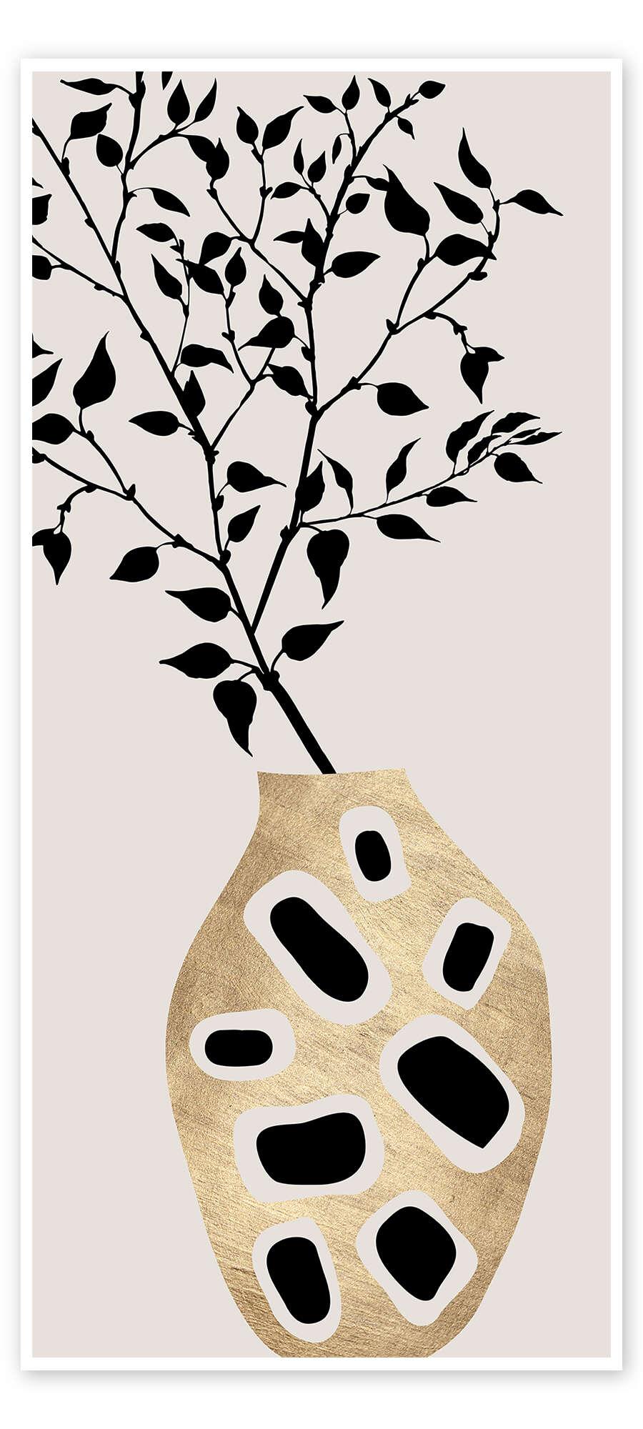 posterlounge Deurposter Monochromatic Plant