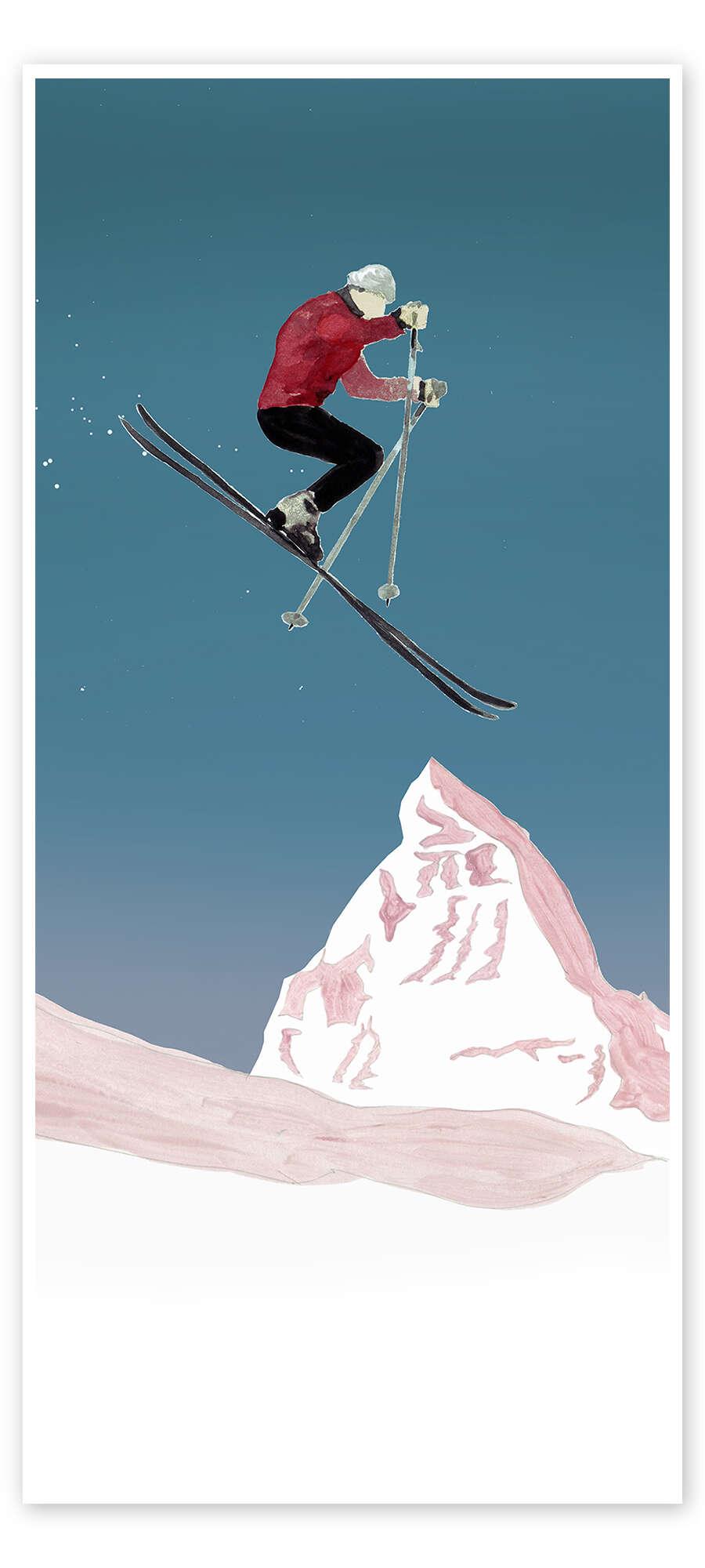 posterlounge Deurposter Ski Jump
