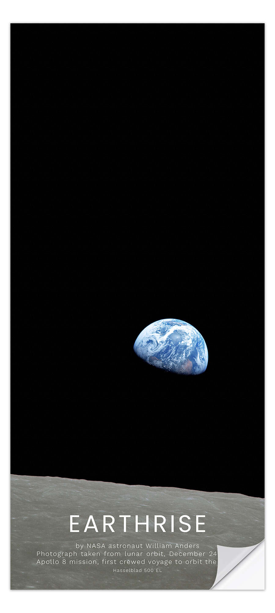 posterlounge Deursticker Earthrise - Apollo 8