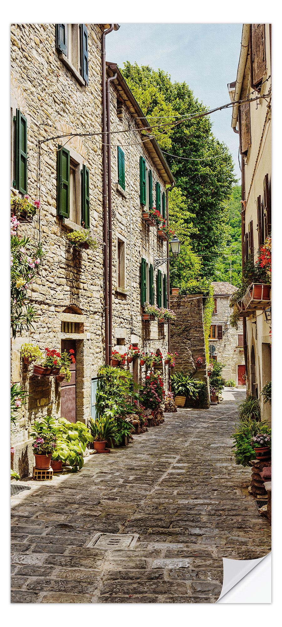 posterlounge Deursticker Flower Lane in Italy