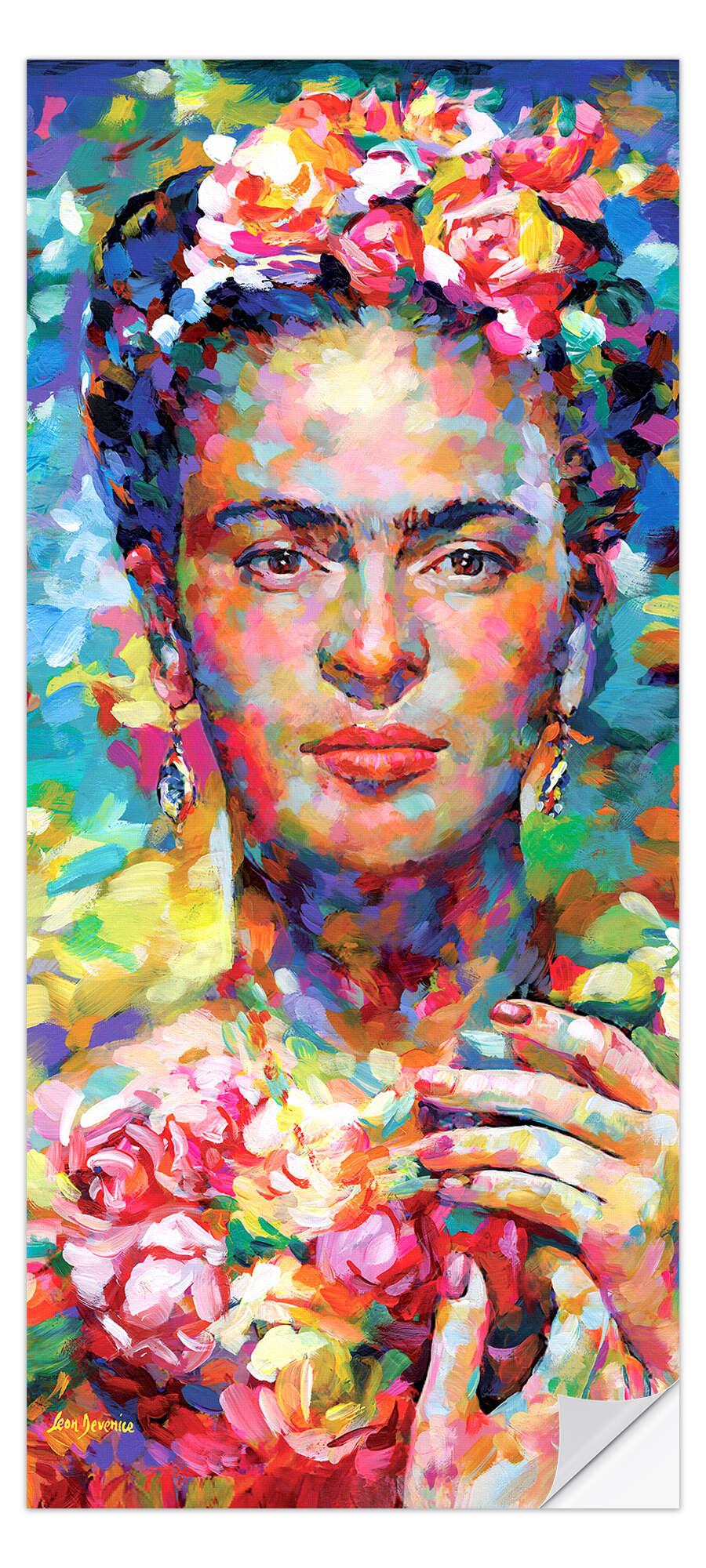 posterlounge Deursticker Frida Kahlo Colourful