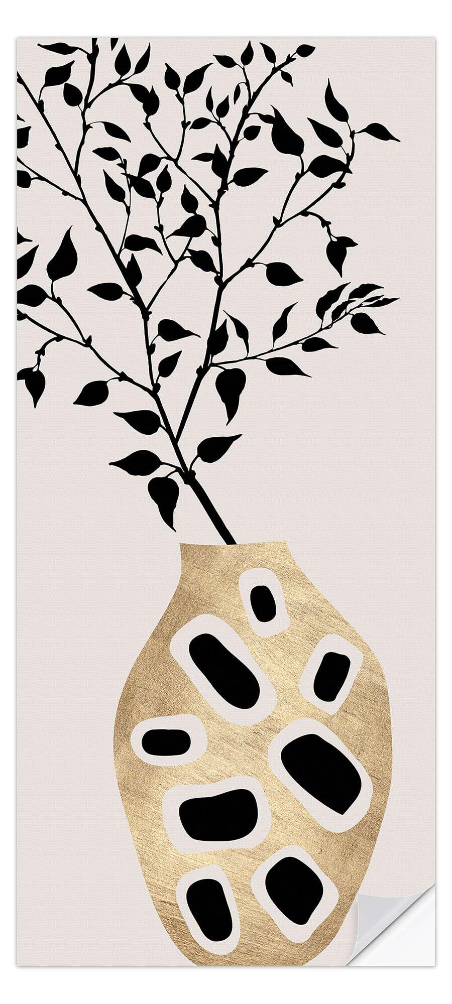 posterlounge Deursticker Monochromatic Plant