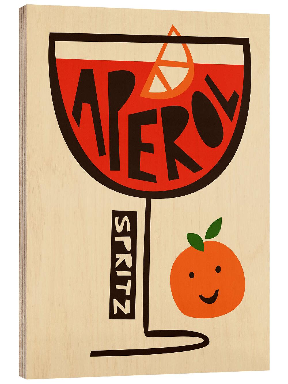 posterlounge Hout print Aperol Spritz Art