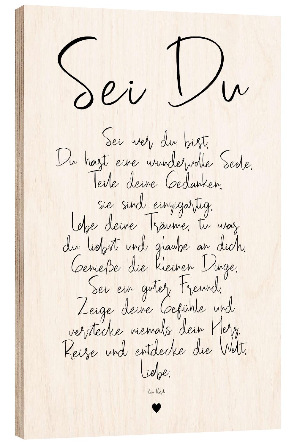 posterlounge Hout print Be you - a poem