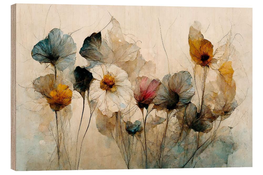 posterlounge Hout print Dried Flower Arrangement