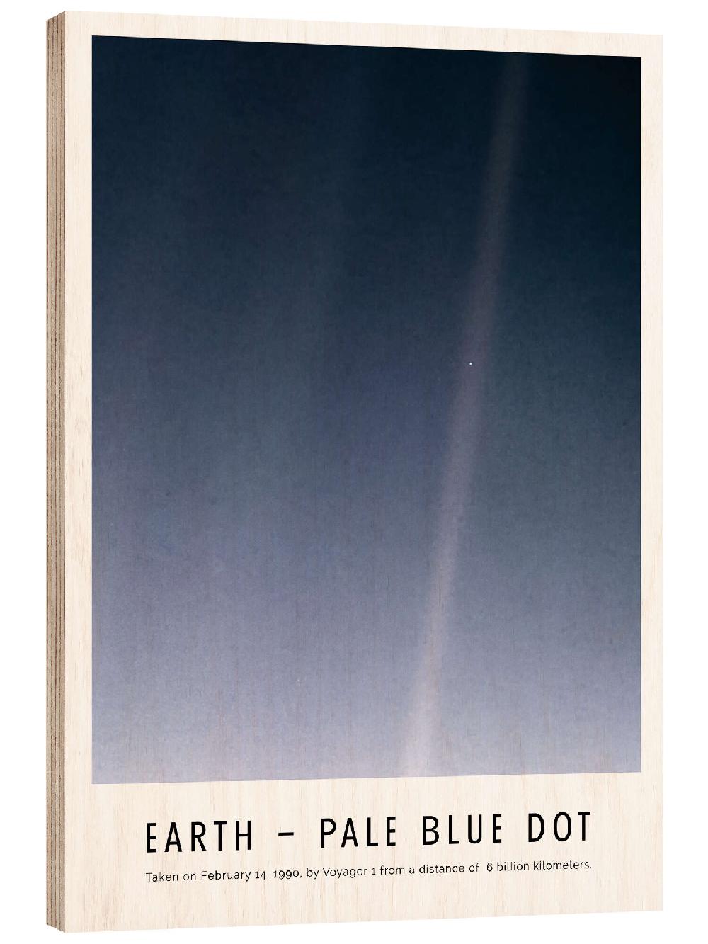 posterlounge Hout print Earth - Pale Blue Dot