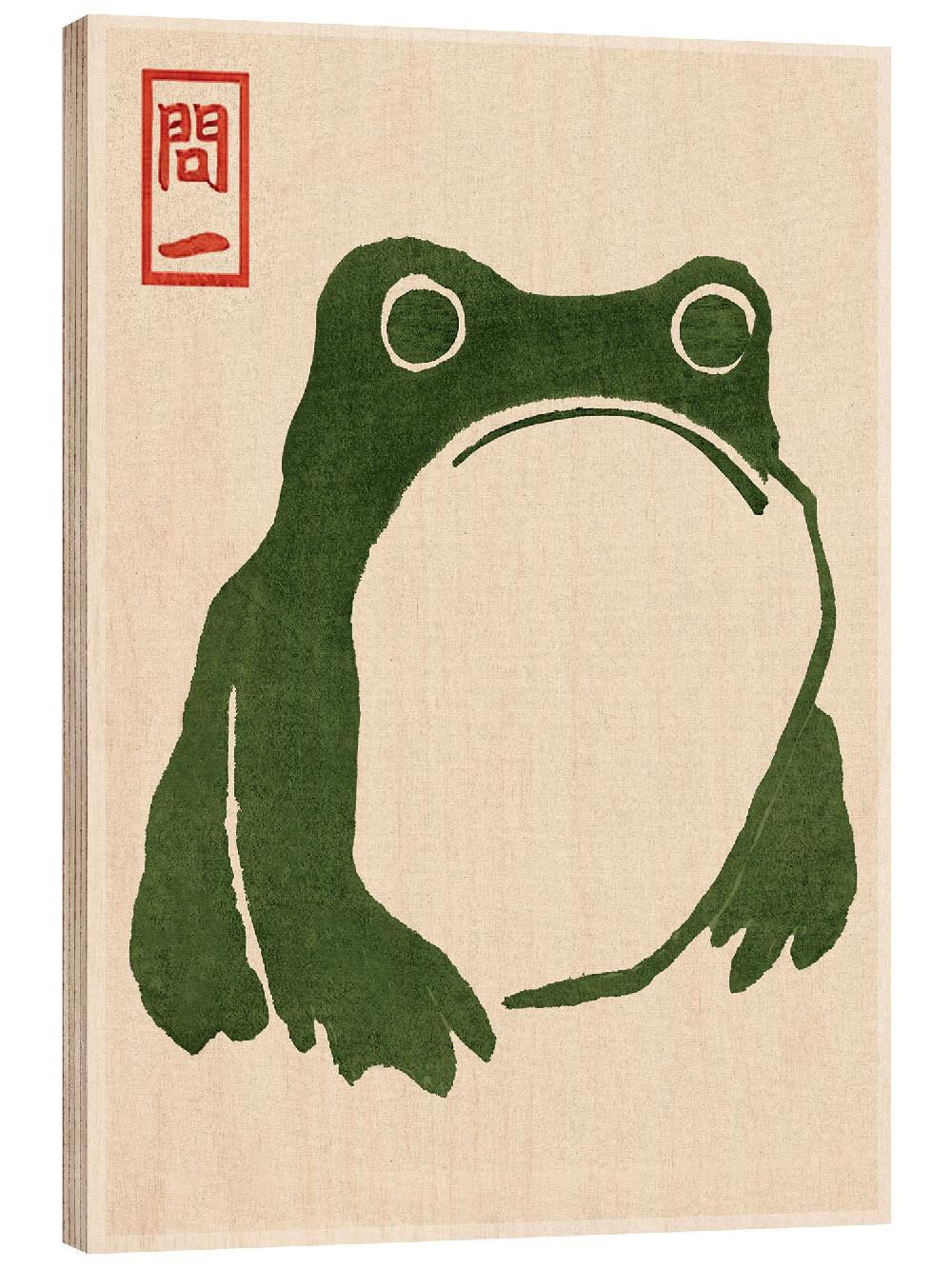 posterlounge Hout print Grumpy Toad I