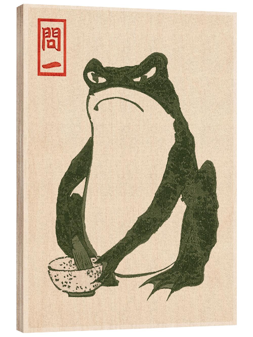 posterlounge Hout print Grumpy Toad III