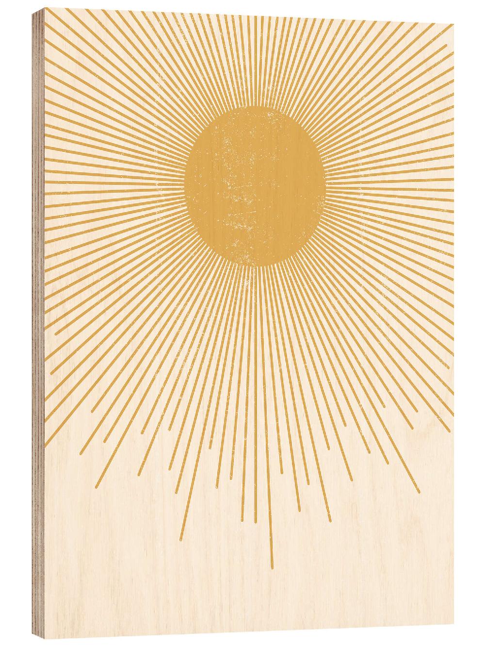 posterlounge Hout print Minimalist sun