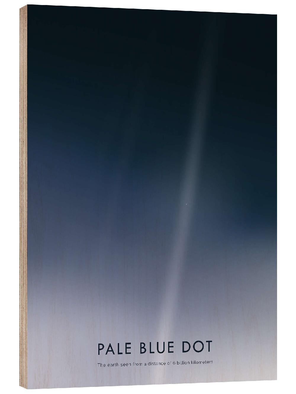 posterlounge Hout print Pale Blue Dot