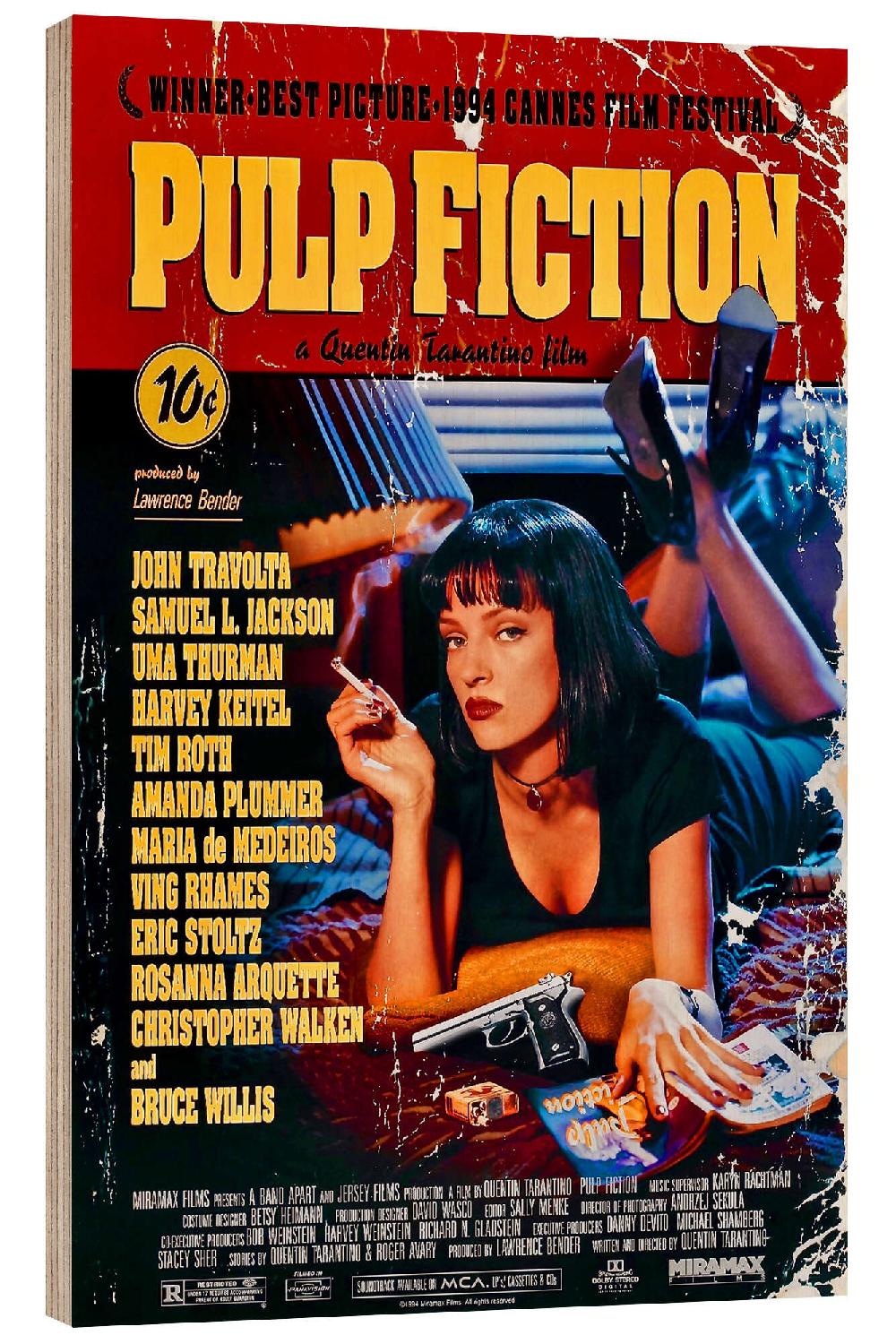 posterlounge Hout print Pulp Fiction (Engels)