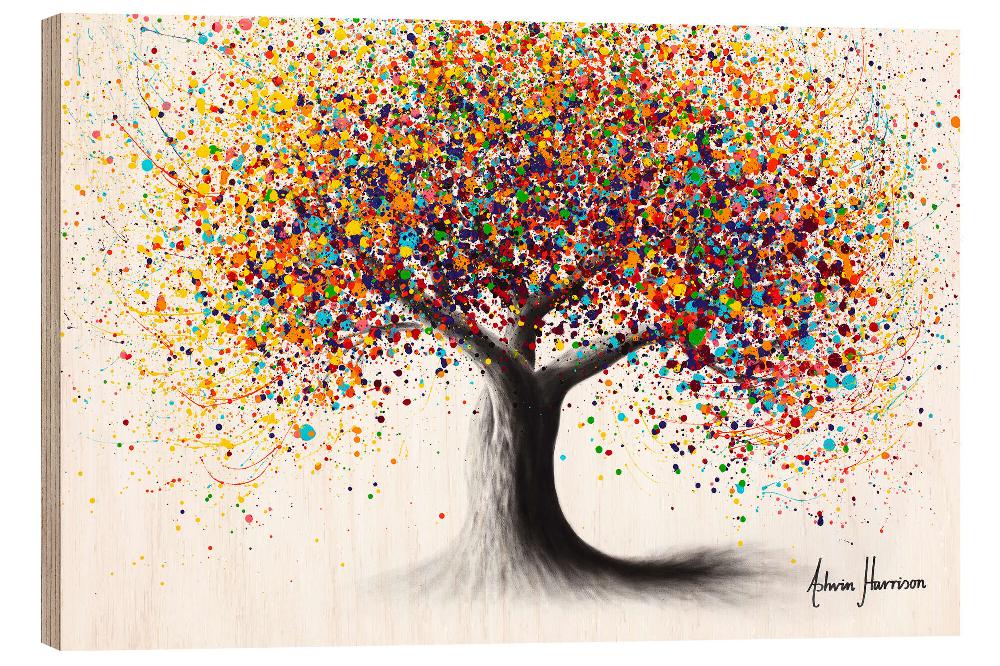 posterlounge Hout print Rainbow Soul Tree