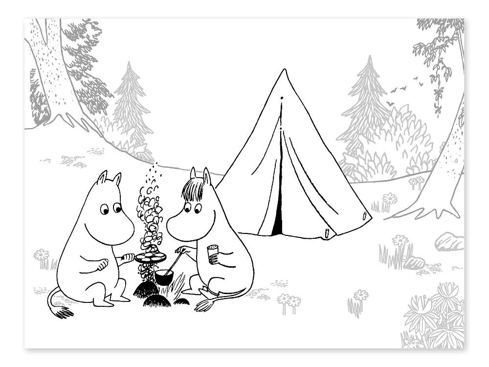 posterlounge Kleurposter A cozy campfire