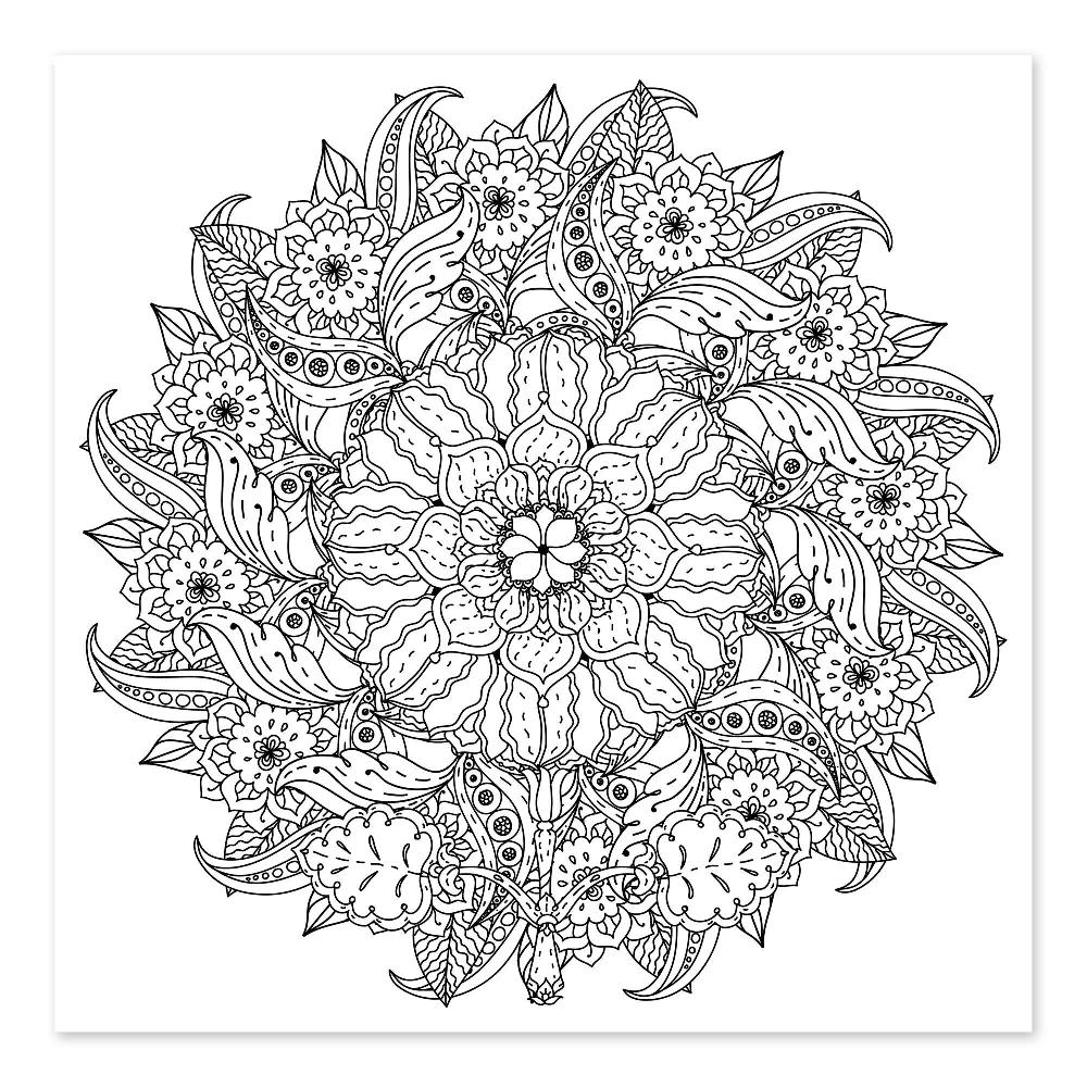 posterlounge Kleurposter Bloemen mandala