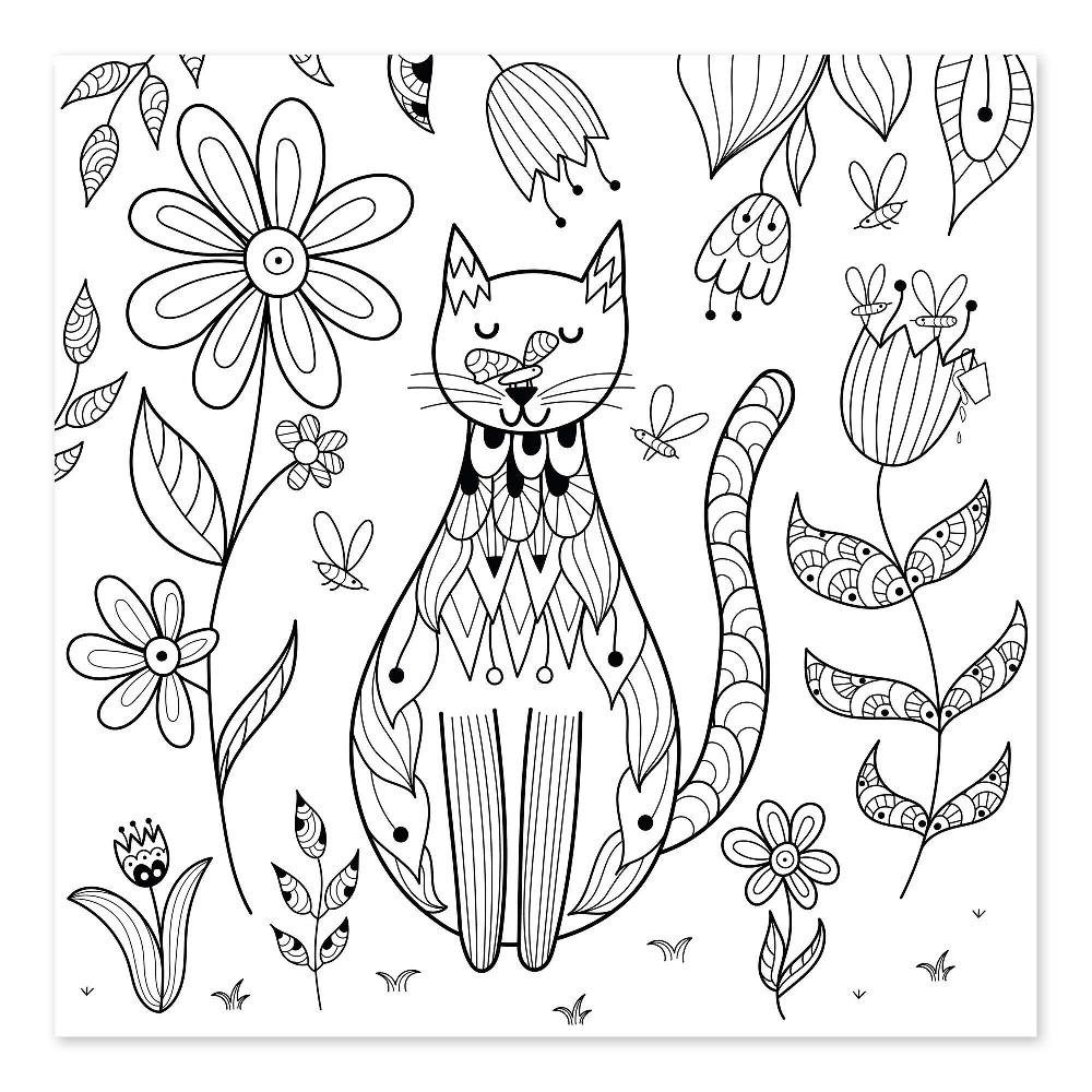 posterlounge Kleurposter Cat in the garden