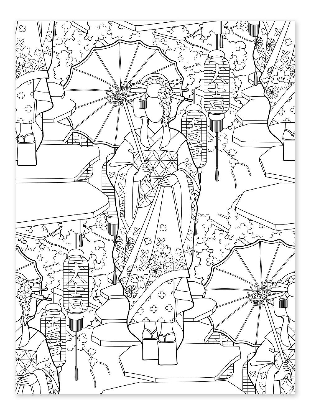 posterlounge Kleurposter Geisha