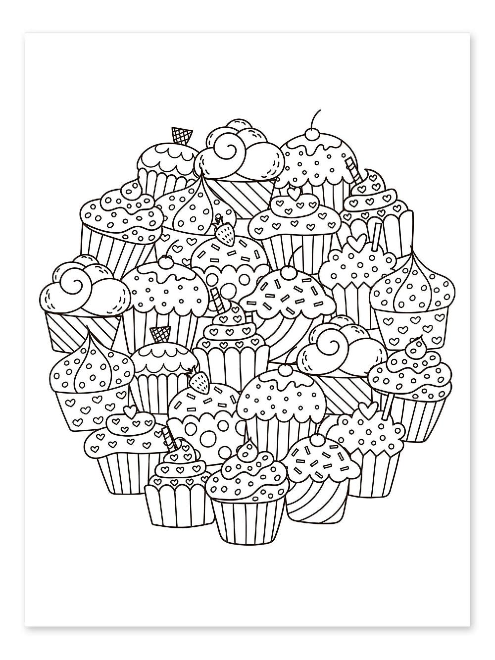 posterlounge Kleurposter Heerlijke cupcakes