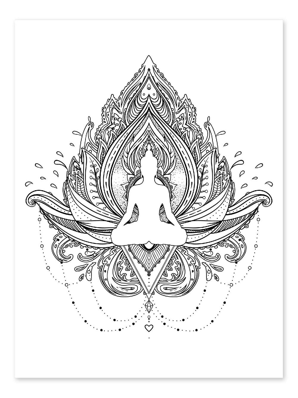 posterlounge Kleurposter Meditatie