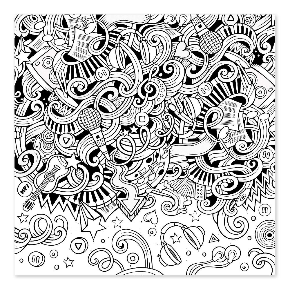 posterlounge Kleurposter Muzikale illustraties