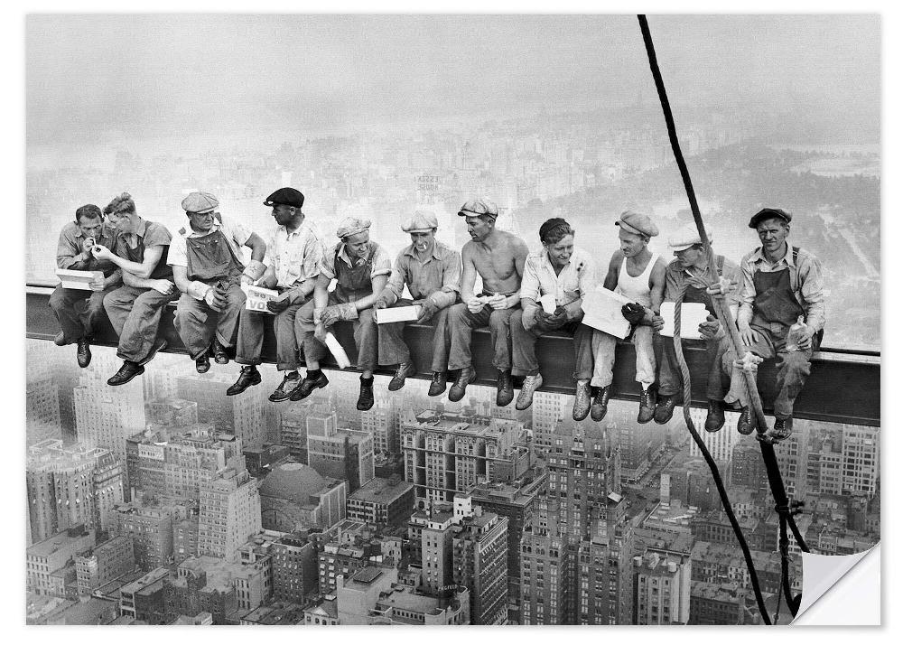 posterlounge Muursticker Lunch atop a skyscraper