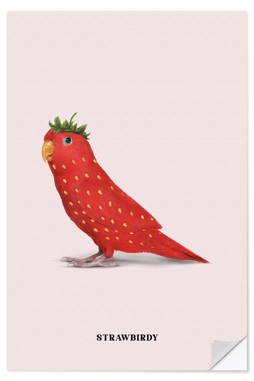 posterlounge Muursticker Strawbirdy
