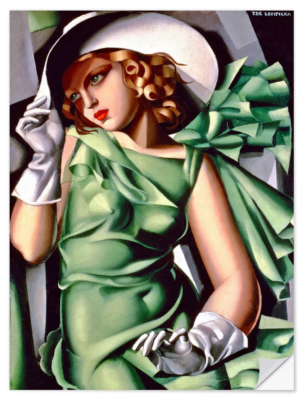 posterlounge Muursticker Vrouw met handschoenen