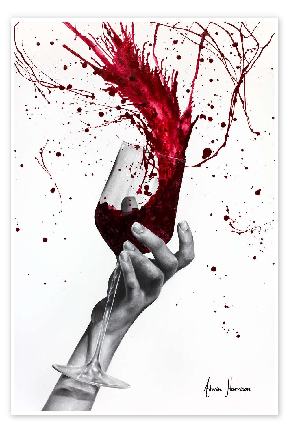 posterlounge Poster Deep Red Wine