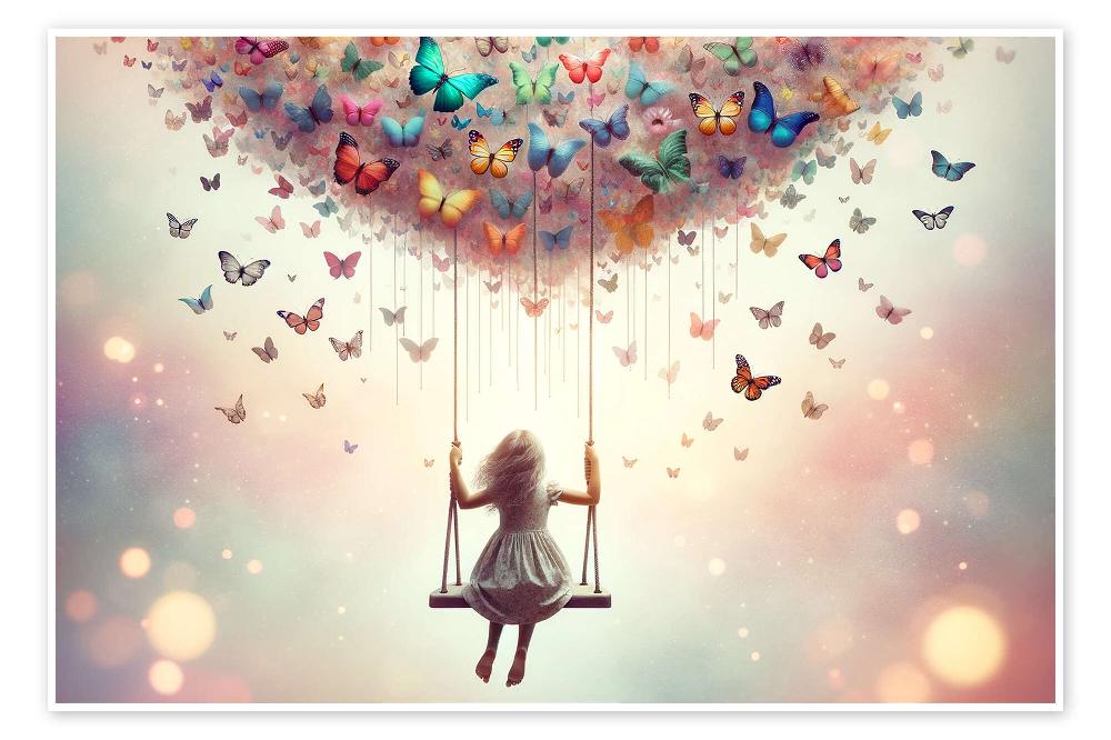 posterlounge Poster Dreamflight on Butterfly Wings