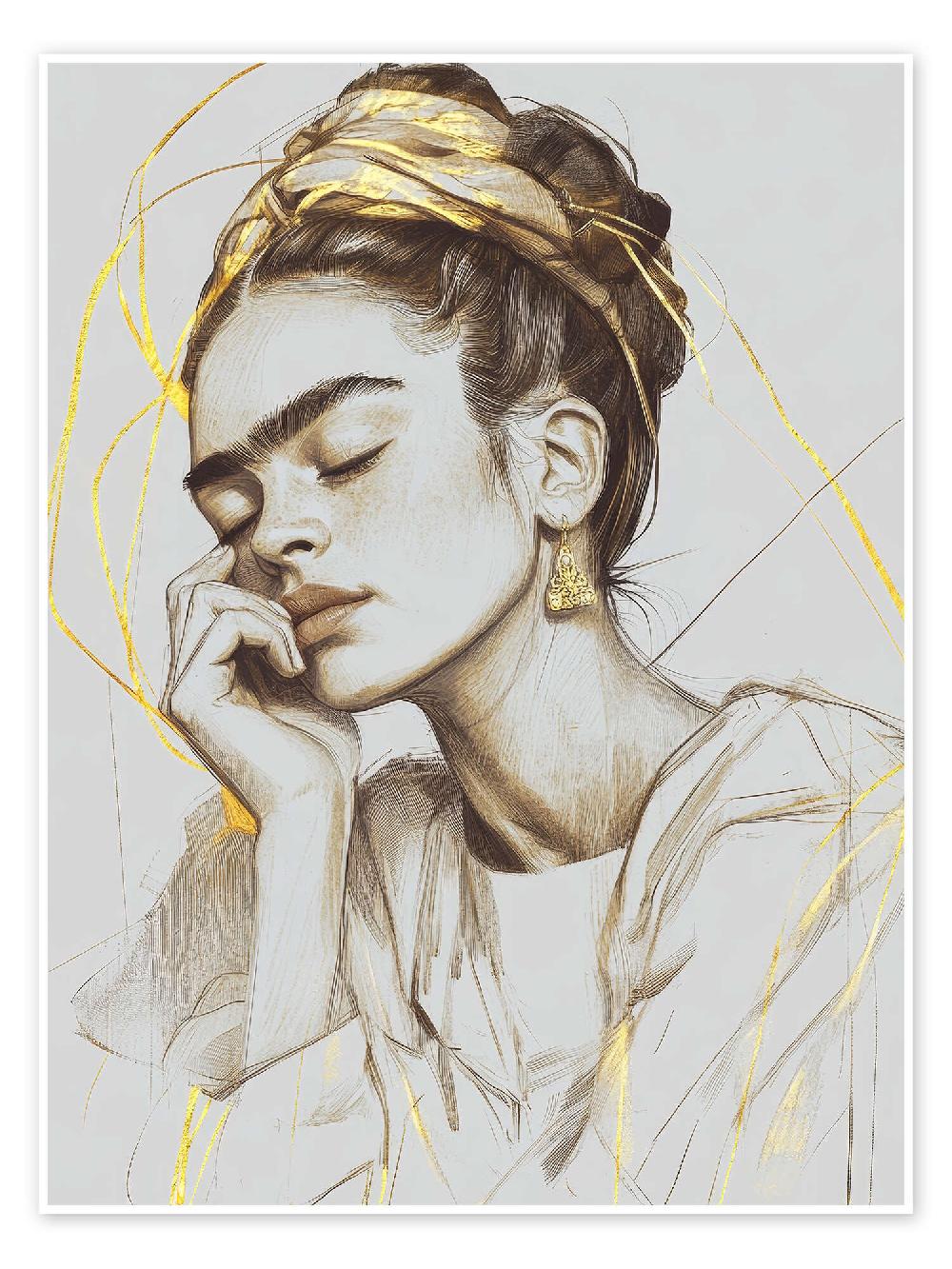 posterlounge Poster Dreamy Frida Kahlo
