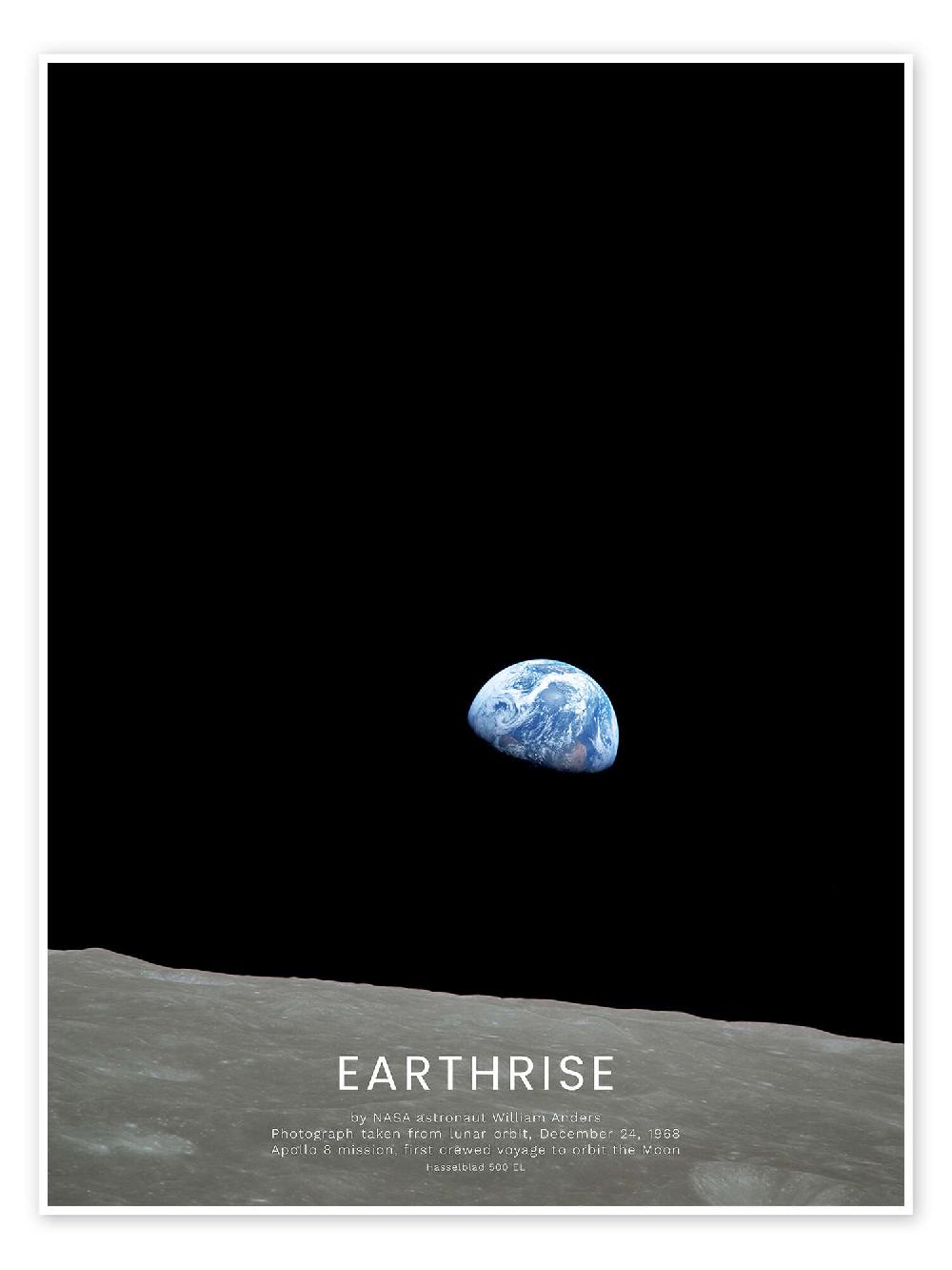 posterlounge Poster Earthrise - Apollo 8