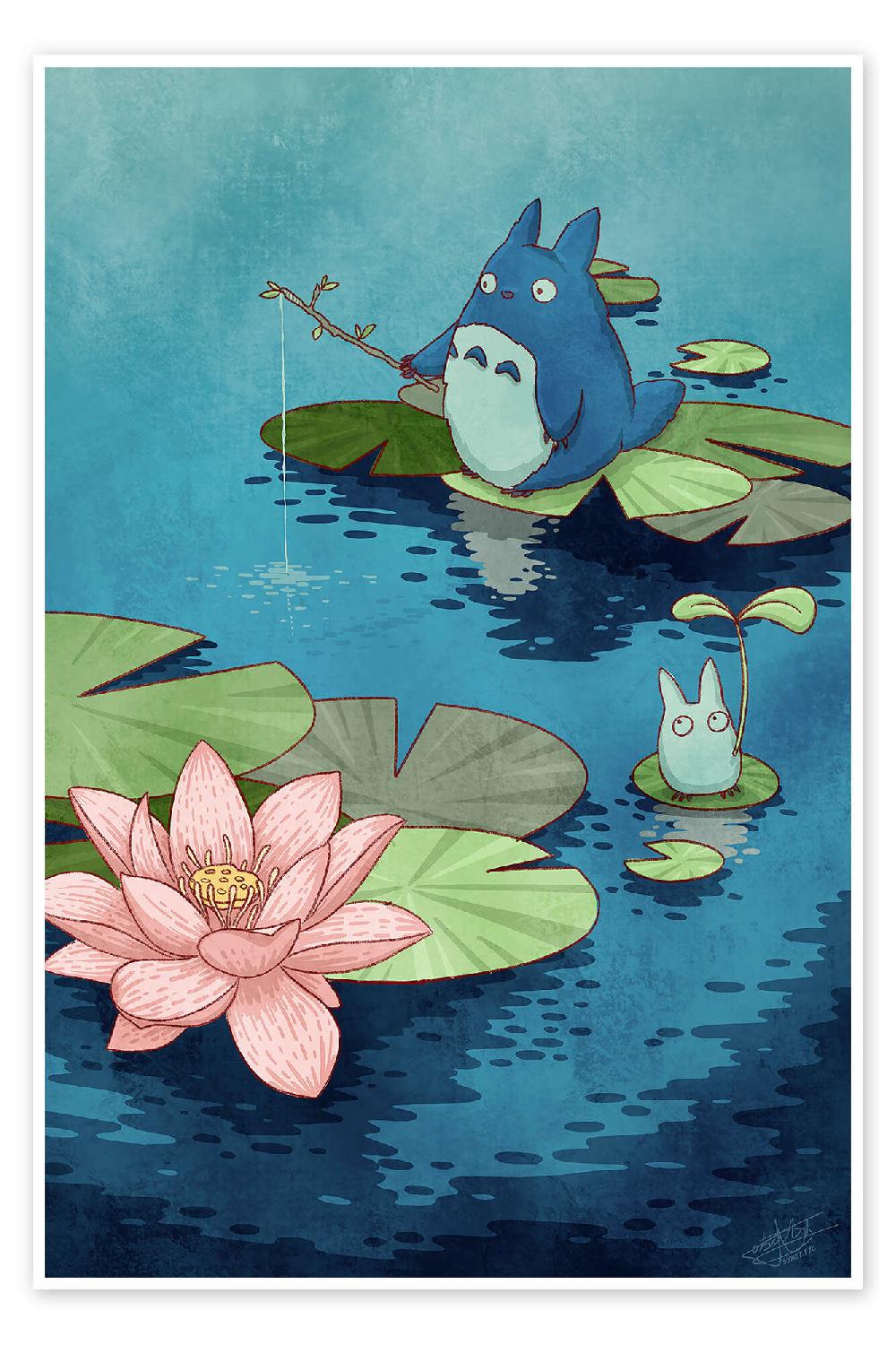 posterlounge Poster Fishing in the Pond