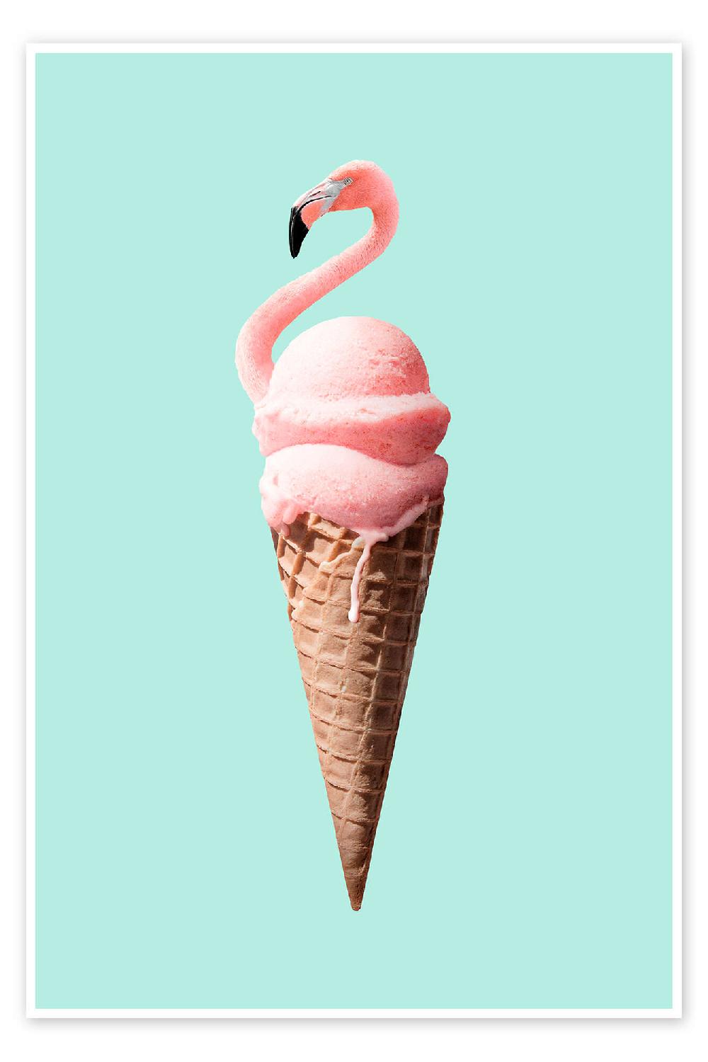 posterlounge Poster Flamingo ijsco