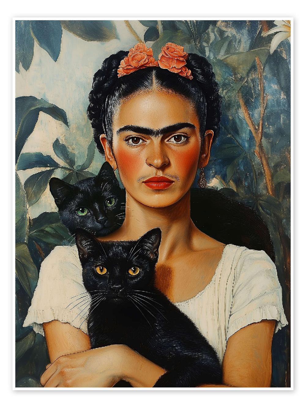 posterlounge Poster Frida and cats