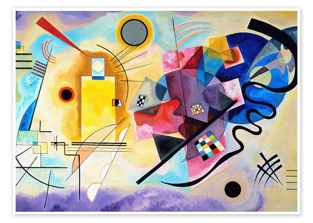 posterlounge Poster Geel rood blauw