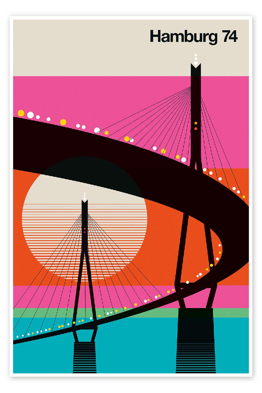 posterlounge Poster Hamburg 74